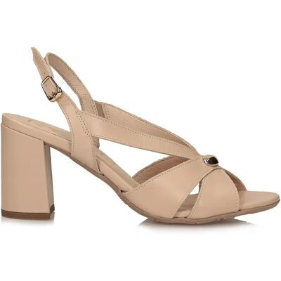 Sandales à talon haute en cuir femme Ryłko Beige 39 - Publicité Sandales à talon haute en cuir femme Ryłko Beige 39 - Publicité