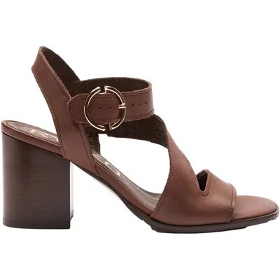 Sandales à talon dessus en cuir véritable femme Ryłko Marron 38 - Publicité Sandales à talon dessus en cuir véritable femme Ryłko Marron 38 - Publicité