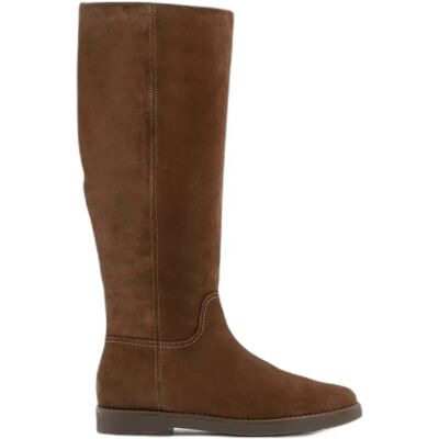 Bottes plates en cuir velours femme Ryłko Olena Marron 37 - Publicité Bottes plates en cuir velours femme Ryłko Olena Marron 37 - Publicité