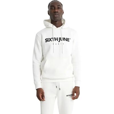 Sweatshirt à capuche brodée Sixth June Essentials Blanc S - Publicité Sweatshirt à capuche brodée Sixth June Essentials Blanc S - Publicité