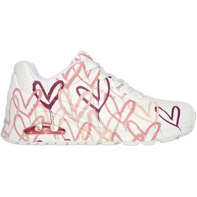 Baskets imprimé de coeur femme Skechers Uno Spread The Love Blanc 37,5 - Publicité Baskets imprimé de coeur femme Skechers Uno Spread The Love Blanc 37,5 - Publicité