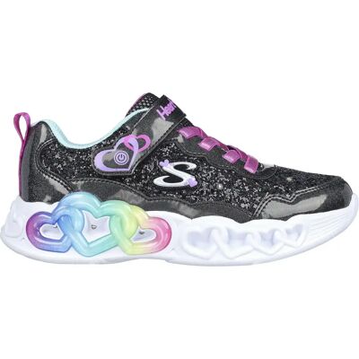 Skechers Infinite Heart Lights - Baskets pour filles noires/turquoise - Éclairant, Confort, Dessus synthétique - Baskets - Publicité Skechers Infinite Heart Lights - Baskets pour filles noires/turquoise - Éclairant, Confort, Dessus synthétique - Baskets - Publicité