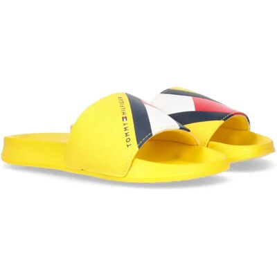 Claquettes avec drapeau imprimé enfant Tommy Hilfiger Jaune 35 - Publicité Claquettes avec drapeau imprimé enfant Tommy Hilfiger Jaune 35 - Publicité