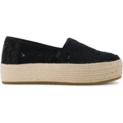 Espadrilles en crochet à plateforme femme Toms Valencia Noir 39 - Publicité Espadrilles en crochet à plateforme femme Toms Valencia Noir 39 - Publicité