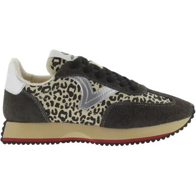 Baskets en nylon imprimé animal et cuir fendu femme Victoria Cosmos Noir 40 - Publicité Baskets en nylon imprimé animal et cuir fendu femme Victoria Cosmos Noir 40 - Publicité