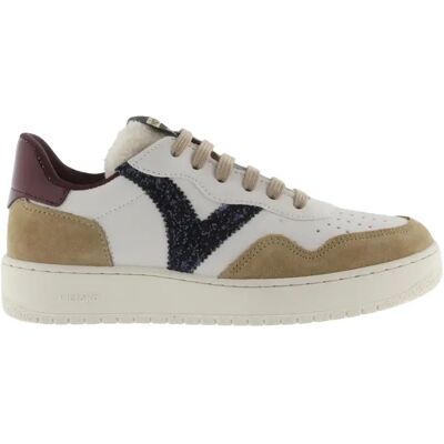 Baskets effet cuir fendu et paillettes femme Victoria Madrid Beige 40 - Publicité Baskets effet cuir fendu et paillettes femme Victoria Madrid Beige 40 - Publicité
