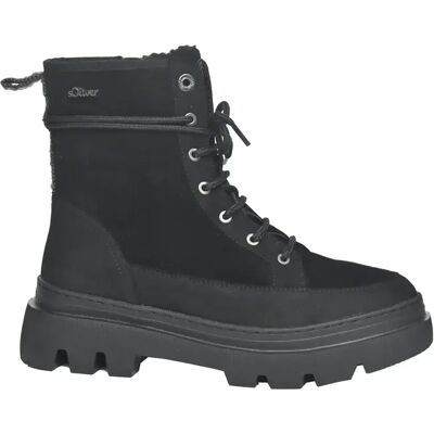 Bottes en cuir à semelle robuste et lacets femme s.Oliver Noir 40 - Publicité Bottes en cuir à semelle robuste et lacets femme s.Oliver Noir 40 - Publicité