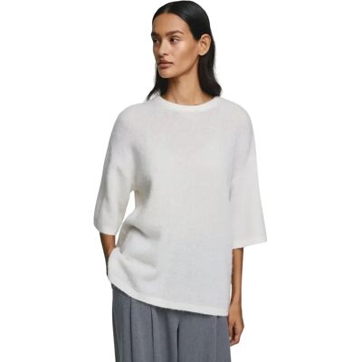 Pull 2/4 femme Moss Copenhagen Kellsey Alegria Blanc S/M - Publicité Pull 2/4 femme Moss Copenhagen Kellsey Alegria Blanc S/M - Publicité