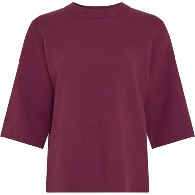 Pull 2/4 femme Moss Copenhagen Agatha East Rouge S/M - Publicité Pull 2/4 femme Moss Copenhagen Agatha East Rouge S/M - Publicité