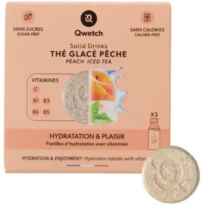 Pastille d'hydratation thé glacé pêche Qwetch (x3) Orange TU - Publicité Pastille d'hydratation thé glacé pêche Qwetch (x3) Orange TU - Publicité