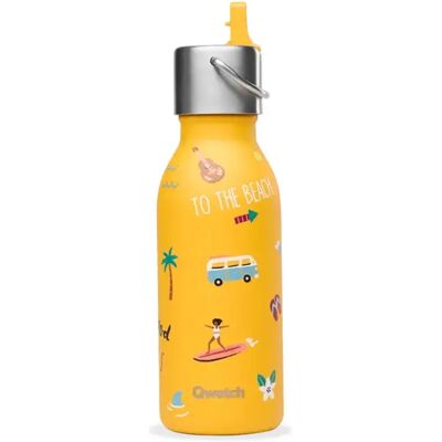 Bouteille isotherme inox Qwetch Honolulu Jaune 350 ml - Publicité Bouteille isotherme inox Qwetch Honolulu Jaune 350 ml - Publicité