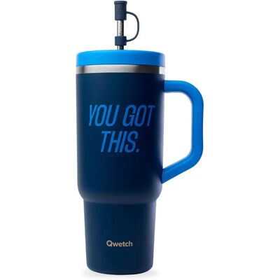 Mug isotherme inox Qwetch Level Up Bleu 900 ml - Publicité Mug isotherme inox Qwetch Level Up Bleu 900 ml - Publicité