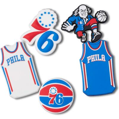 Jibbitz Crocs NBA Philadelphia 76ers (x5) Bleu TU - Publicité Jibbitz Crocs NBA Philadelphia 76ers (x5) Bleu TU - Publicité