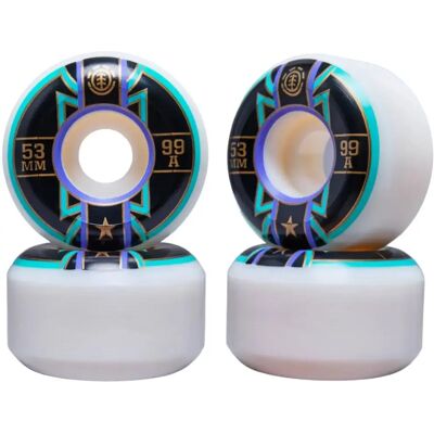 Roue de skateboard Element Banner Year 99A (x4) Blanc 53 mm - Publicité Roue de skateboard Element Banner Year 99A (x4) Blanc 53 mm - Publicité