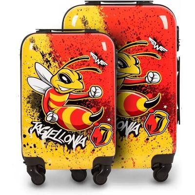 Valise cabine Wings Jagiellonia Bee (x2) Rouge 38 L - Publicité Valise cabine Wings Jagiellonia Bee (x2) Rouge 38 L - Publicité