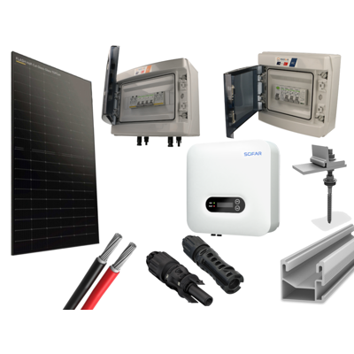 bis-electric Kit 10 panneaux photovoltaïque pour tôle & fibrociment onduleur centralisé 5000Wc - Publicité bis-electric Kit 10 panneaux photovoltaïque pour tôle & fibrociment onduleur centralisé 5000Wc - Publicité