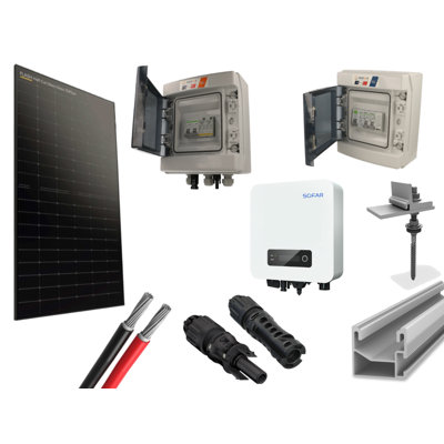 bis-electric Kit 6 panneaux photovoltaïque pour tôle & fibrociment onduleur centralisé 3000Wc - Publicité bis-electric Kit 6 panneaux photovoltaïque pour tôle & fibrociment onduleur centralisé 3000Wc - Publicité