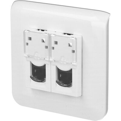 Prise RJ45 Cat6 double Legrand Mosaic™ complète - Publicité Prise RJ45 Cat6 double Legrand Mosaic™ complète - Publicité