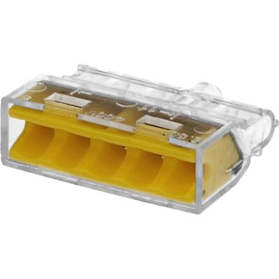 100 bornes Eur'Ohm FastLock pour fil rigide 5 entrées - Publicité 100 bornes Eur'Ohm FastLock pour fil rigide 5 entrées - Publicité