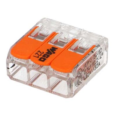 Lot de 10 boites de 50 mini connecteur WAGO 3 entrées pour fil souple ou rigide - Publicité Lot de 10 boites de 50 mini connecteur WAGO 3 entrées pour fil souple ou rigide - Publicité