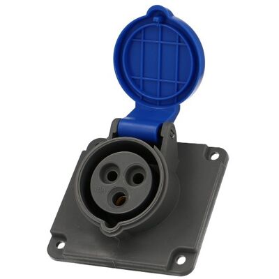 bis-electric Socle femelle CEE monophasé, 3 x 16A, incliné - Publicité bis-electric Socle femelle CEE monophasé, 3 x 16A, incliné - Publicité