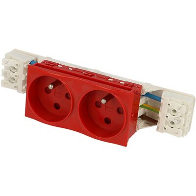 ENSTO Bloc de prise double rouge enclipsable - Publicité ENSTO Bloc de prise double rouge enclipsable - Publicité