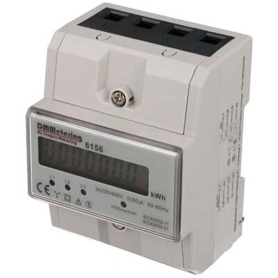 Marque DZT6252-MID Compteur électrique triphasé LCD - 80A, Rail DIN - Publicité Marque DZT6252-MID Compteur électrique triphasé LCD - 80A, Rail DIN - Publicité
