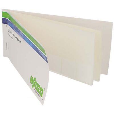 WAGO Carnet de rubans adhésifs à marquer, auto protégés - Publicité WAGO Carnet de rubans adhésifs à marquer, auto protégés - Publicité