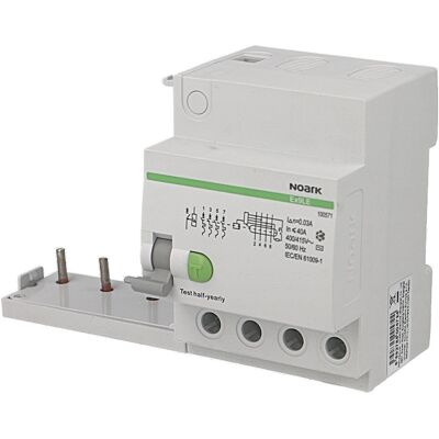 Bloc différentiel tétrapolaire 40A / 30mA type AC Noark Ex9LE - Publicité Bloc différentiel tétrapolaire 40A / 30mA type AC Noark Ex9LE - Publicité