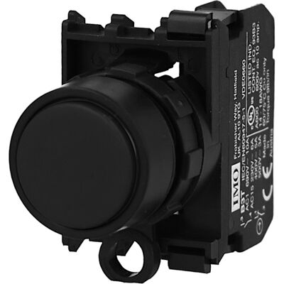 Bouton interrupteur noir complet IMO Ø22mm, 1NO - Publicité Bouton interrupteur noir complet IMO Ø22mm, 1NO - Publicité