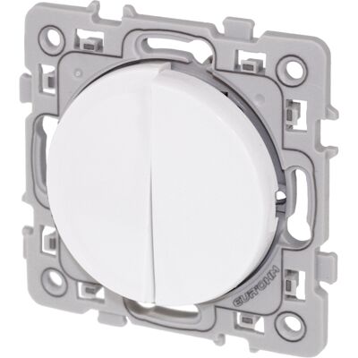 Poussoir double Blanc Eur'Ohm Square - Publicité Poussoir double Blanc Eur'Ohm Square - Publicité