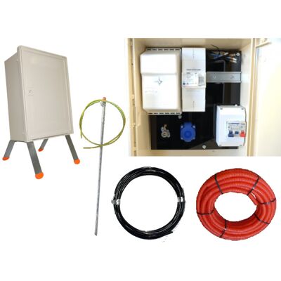 CARRE ROUGE Coffret de chantier mono 30/60A, raccordement souterrain - Publicité CARRE ROUGE Coffret de chantier mono 30/60A, raccordement souterrain - Publicité