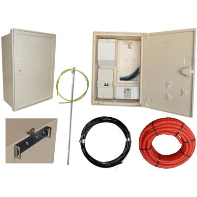 CARRE ROUGE Coffret de chantier TRI 30/60A, raccordement sur poteau - Publicité CARRE ROUGE Coffret de chantier TRI 30/60A, raccordement sur poteau - Publicité