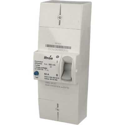 Disjoncteur EDF 60A 230V - Instantané - 2 pôles - Publicité Disjoncteur EDF 60A 230V - Instantané - 2 pôles - Publicité