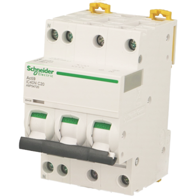 Interrupteur magnetotermique Schneider Electric Acti9 IC40N 3P+N 25A - Disjoncteur - Publicité Interrupteur magnetotermique Schneider Electric Acti9 IC40N 3P+N 25A - Disjoncteur - Publicité