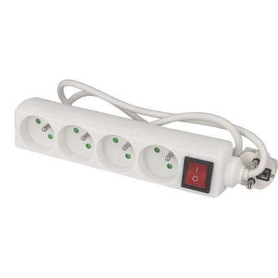 EUR'OHM 64055 - 4 prises - 1 m - interrupteur - Multiprise - Publicité EUR'OHM 64055 - 4 prises - 1 m - interrupteur - Multiprise - Publicité