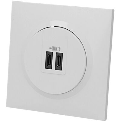 Prise double USB type C Legrand Dooxie™ complète - Publicité Prise double USB type C Legrand Dooxie™ complète - Publicité