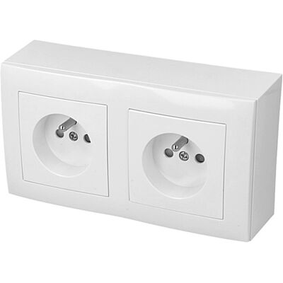 Prise électrique double blanche Efapel Logus 90 - Publicité Prise électrique double blanche Efapel Logus 90 - Publicité