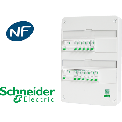 SCHNEIDER ELECTRIC Tableau précâblé 10 disj + 2 ID Schneider Resi9 XP à vis - Publicité SCHNEIDER ELECTRIC Tableau précâblé 10 disj + 2 ID Schneider Resi9 XP à vis - Publicité