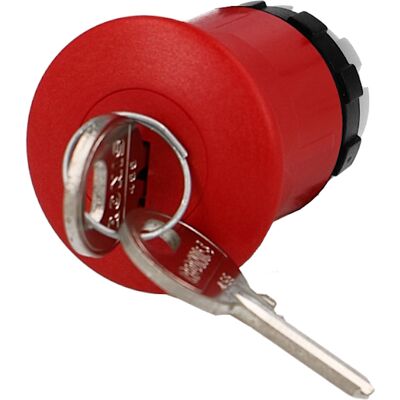 Tête de bouton d'arrêt d'urgence à clé IMO Ø22mm - Publicité Tête de bouton d'arrêt d'urgence à clé IMO Ø22mm - Publicité