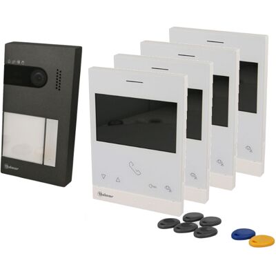 Kit visiophone GOLMAR Soul 4" 4 écrans - Publicité Kit visiophone GOLMAR Soul 4" 4 écrans - Publicité