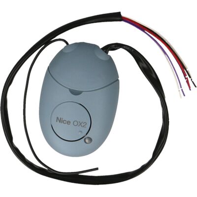 Récepteur radio pré-câblé NICE OX2, 2 canaux, 433,92 MHz - Publicité Récepteur radio pré-câblé NICE OX2, 2 canaux, 433,92 MHz - Publicité