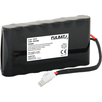 Batterie robot tondeuse Lithium-ion FL-ZU01 25,2V FULBAT 2,6Ah 560630 3666973243348 - Publicité Batterie robot tondeuse Lithium-ion FL-ZU01 25,2V FULBAT 2,6Ah 560630 3666973243348 - Publicité