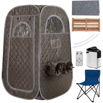 CostwaySauna à Vapeur Portable 3L 1 000W avec Chaise Pliable Tente de Sauna pour 1-2 Personnes avec 9 Niveaux Température Masseur de Pieds Gris - Publicité CostwaySauna à Vapeur Portable 3L 1 000W avec Chaise Pliable Tente de Sauna pour 1-2 Personnes avec 9 Niveaux Température Masseur de Pieds Gris - Publicité