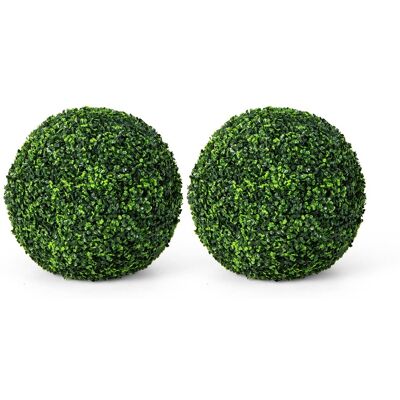 Costway Boules Topiaires Artificielles - 2 pcs, 48cm Résistantes aux UV Sphères Décoratives - Publicité Costway Boules Topiaires Artificielles - 2 pcs, 48cm Résistantes aux UV Sphères Décoratives - Publicité
