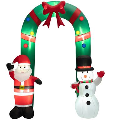 Costway245 cm Arche Gonflable de Noël Décoration Extérieure avec Père Noël et Bonhomme de Neige Lumières LED et Souffleur Intégré Coloré - Publicité Costway245 cm Arche Gonflable de Noël Décoration Extérieure avec Père Noël et Bonhomme de Neige Lumières LED et Souffleur Intégré Coloré - Publicité