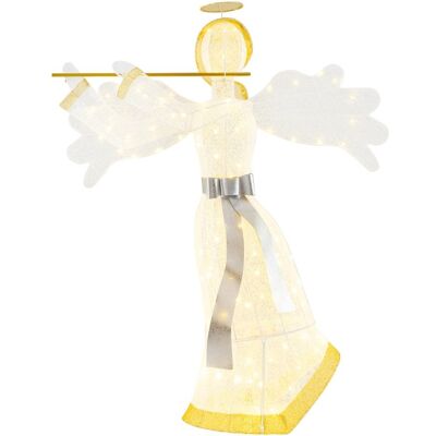 CostwayDécoration de Noël en Forme d'Ange Illuminé Décoration de Noël Artificielle 100 Lumières LED 4 Piquets 10 Attaches Zippées - Publicité CostwayDécoration de Noël en Forme d'Ange Illuminé Décoration de Noël Artificielle 100 Lumières LED 4 Piquets 10 Attaches Zippées - Publicité