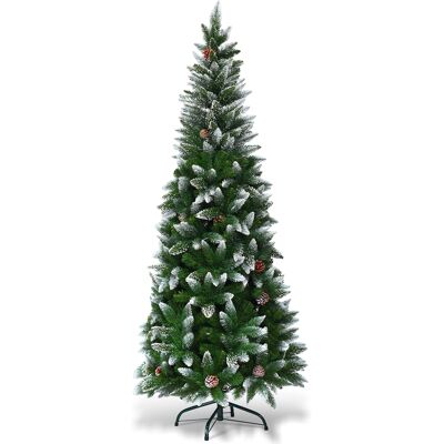 CostwayArbre de Noël Artificiel 180CM Aiguilles en PVC avec Neige 630 Branches Support Métallique pour Maison Bureau Magasins Vert - Publicité CostwayArbre de Noël Artificiel 180CM Aiguilles en PVC avec Neige 630 Branches Support Métallique pour Maison Bureau Magasins Vert - Publicité