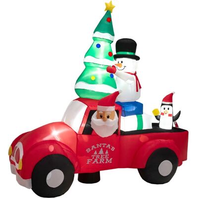 CostwayPère Noël Gonflable de 240 cm de Large Conduisant une Voiture avec LEDS et Gonfleur Décoration Gonflable de Cour avec Bonhomme de Neige et Pingouin Extérieure Intérieure - Publicité CostwayPère Noël Gonflable de 240 cm de Large Conduisant une Voiture avec LEDS et Gonfleur Décoration Gonflable de Cour avec Bonhomme de Neige et Pingouin Extérieure Intérieure - Publicité