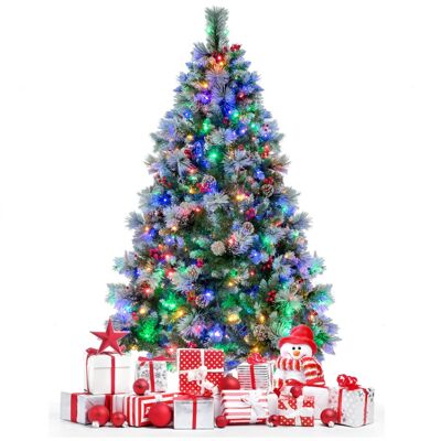 CostwaySapin de Noël Artificiel Illuminé de 185 cm à Charnière avec 747 Branches 350 Lumières LED 55 Pommes de Pin et 55 Baies Rouges 11 Modes d'Éclairage - Publicité CostwaySapin de Noël Artificiel Illuminé de 185 cm à Charnière avec 747 Branches 350 Lumières LED 55 Pommes de Pin et 55 Baies Rouges 11 Modes d'Éclairage - Publicité